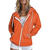 Dokotoo Women's Full Zip Up Hoodie Long Sleeve Hooded Sweatshirts Pockets Jacket Coat for Women