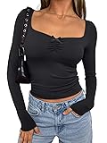 Trendy Queen Womens Long Sleeve Tops Crop Cute Top