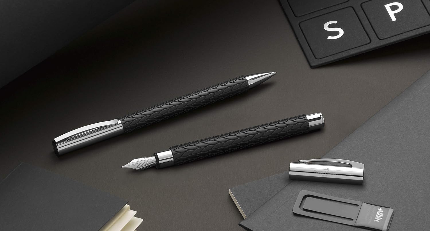 Faber-Castell Ambition 3D Leaves m Fountain Pen, black - Image 4