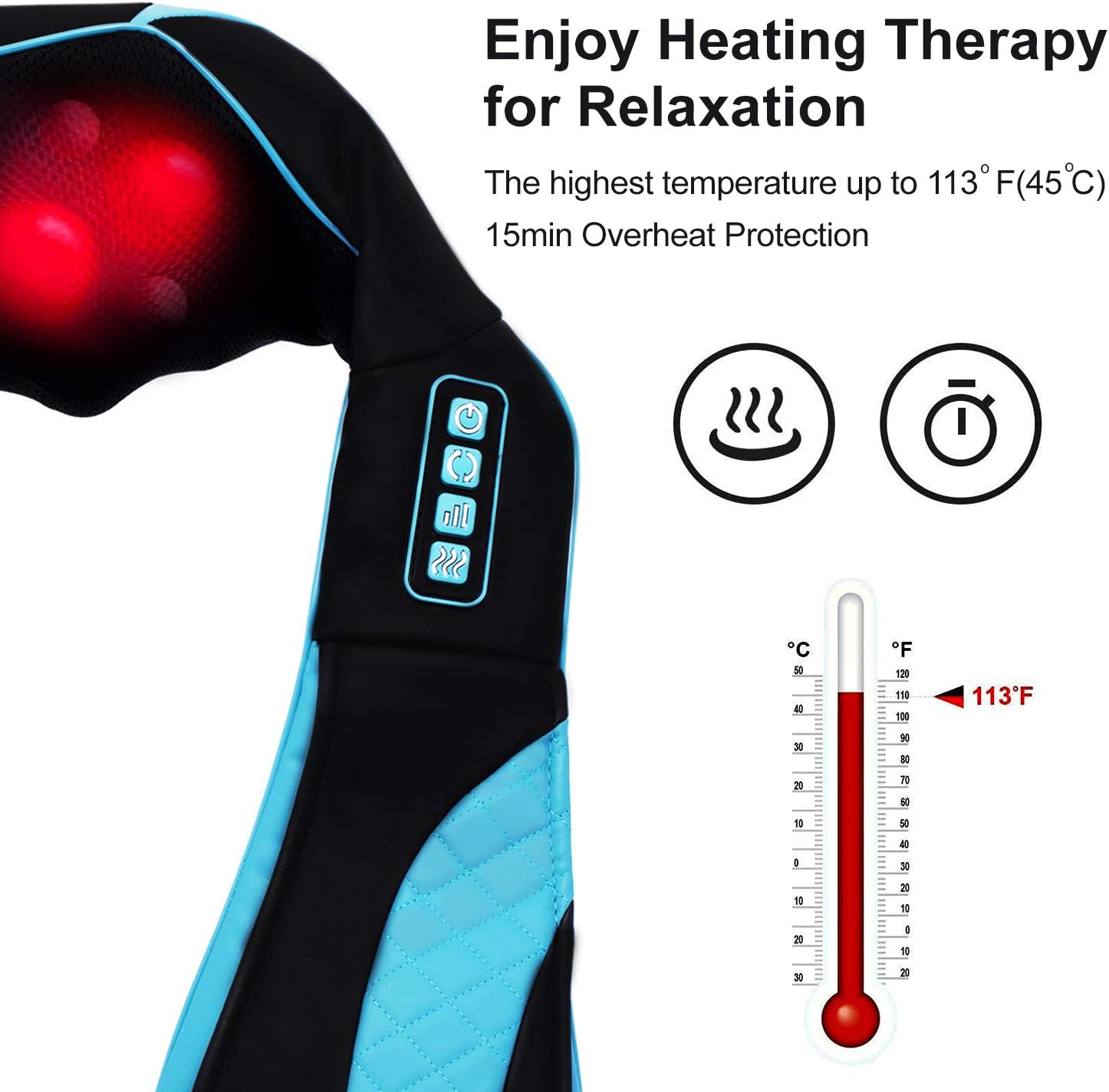 Ledningsfri Shoulder Massager Electric Neck Back Shiatsu Neck Massager With Heating Function 3d Rotation Massage Adjustable Speeds For Home Office Car Amazon De Drogerie Korperpflege