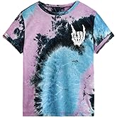 Verdusa Boy's Tie Dye Short Sleeve Casual T-Shirt Top Round Neck Summer Tee Tops