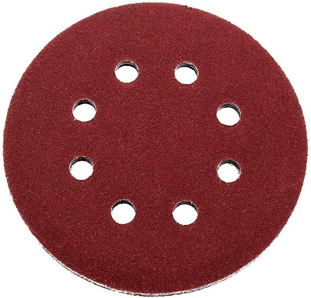 100x Professional Sanding Discs - 125mm diameter , 8-Hole, Grit 80 - for Orbital Sanders Abrasive Paper, Grinding Pads - Image 3