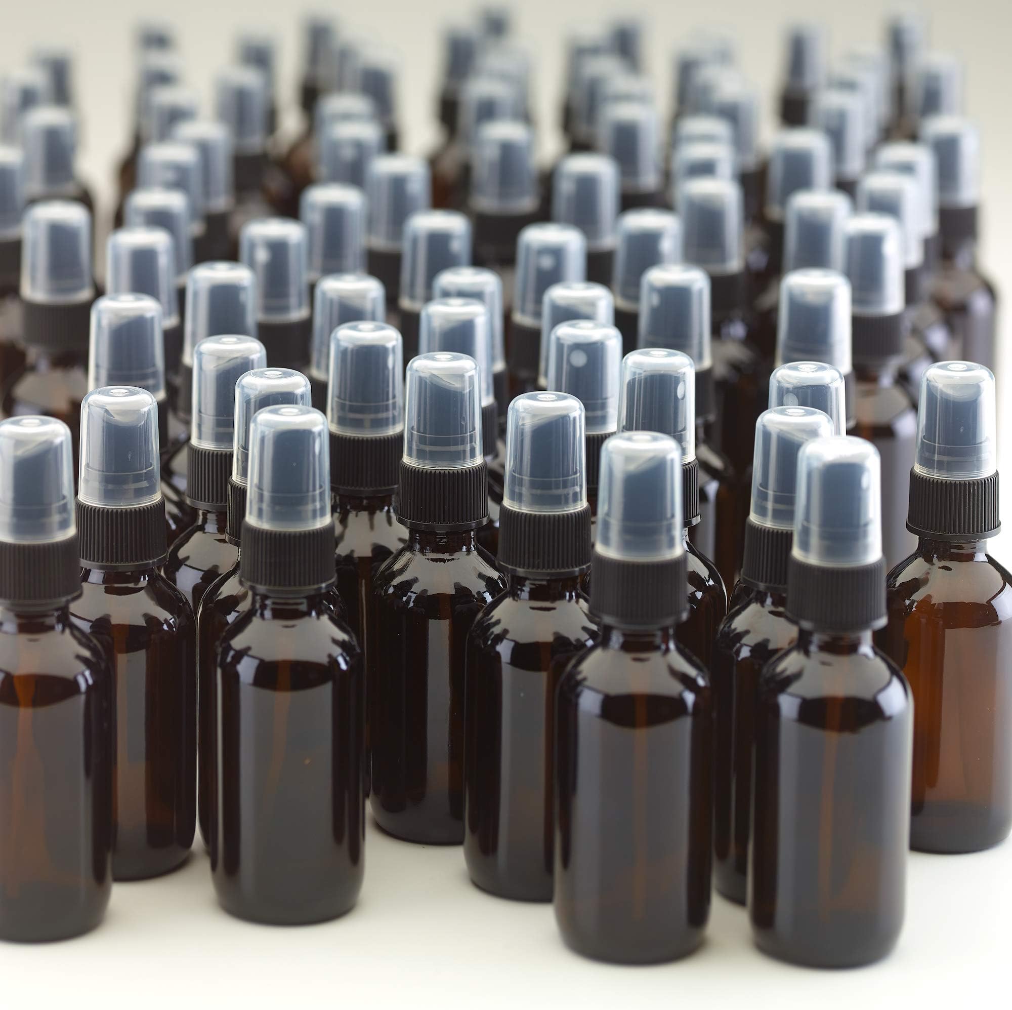 2oz Amber Glass Spray Bottles for Essential Oils (144)