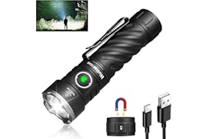 Wurkkos TS26S Small Powerful Flashlight,3100 High Lumens Rechargeable LED Flashlight 95CRI,Magnetic Tail Cap,191 Meters 5000K Boost Constant Current,IP68 Waterproof for Dog Walking,Camping,Emergency