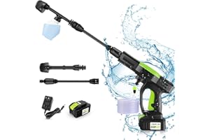 Homdox 960PSI Cordless Pressure Washer w/ 40V Battery, Cordless Power Washer Battery Powered, Portable Pressure Washer w/ 6-in-1 Nozzle, Soap Container, Charger Included (Black&Green)