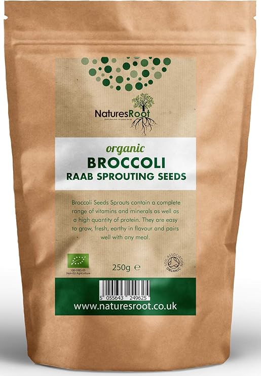 Natures Root Organic Broccoli Sprouting Seeds 500g Superfood Non
