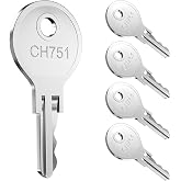 5 Pcs CH751 Key, Siapupy Universal CH751 replacement keys, RV keys for RV compartments, Campers, Storage Cabinets, Trailers, Controller Covers, Locks Carts Shells, Tool Boxes Carts, Silver