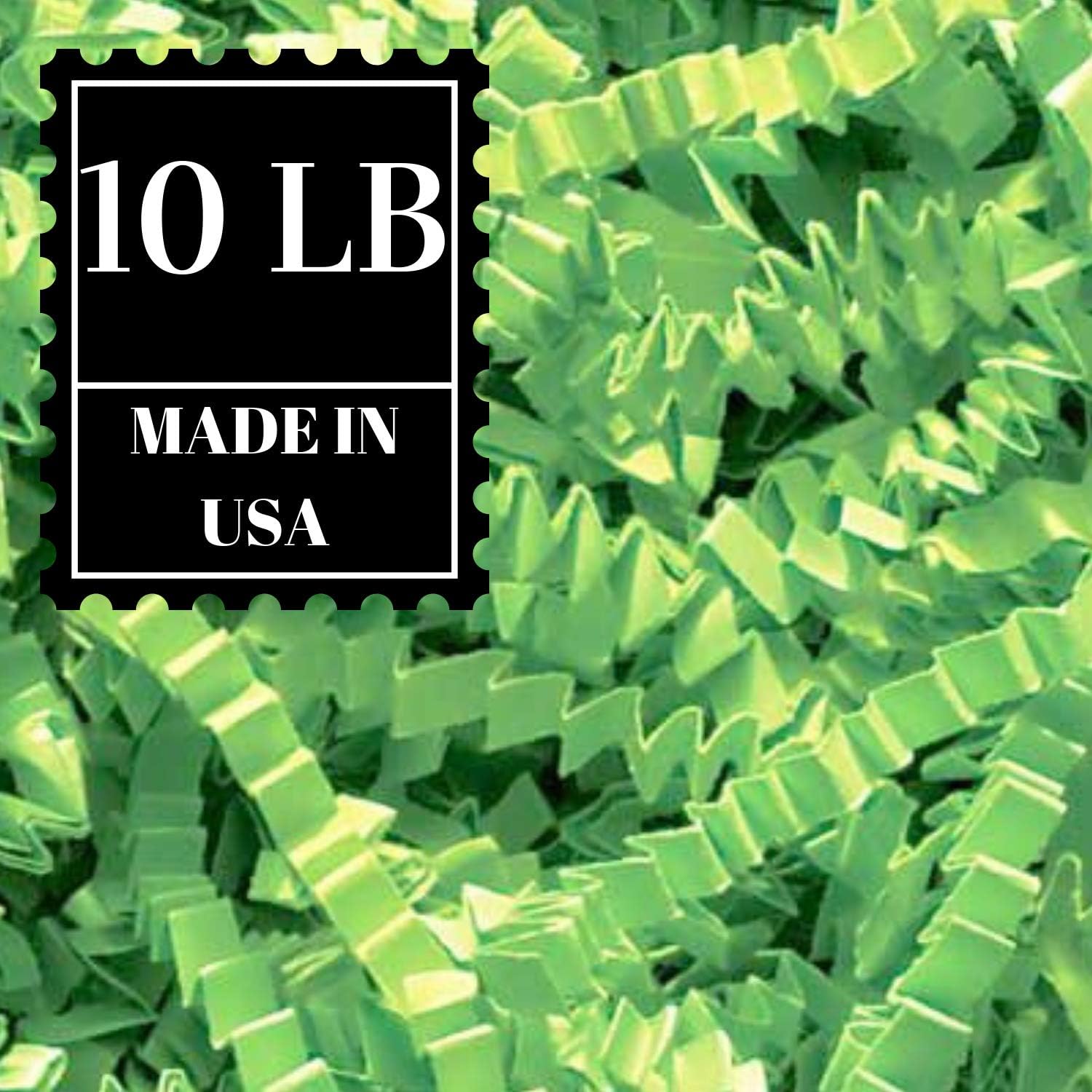 Mrs Fizz Crinkle Cut Paper Shred Filler for Packing and Filling Gift Baskets (10 LB) Lime Green