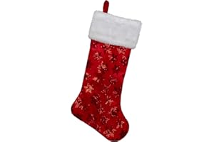 NORTHLIGHT 20.5" Red Sequin Snowflake Stocking with White Faux Fur Cuff Christmas Decorations