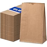 Fit Meal Prep 200 Pack 6 lb Brown Paper Lunch Bags, 11 x 6 x 3.5" Premium Kraft Paper Bags Bulk for Small Business, Recyclable Snack Sacks, Durable Grocery Bag for Food Storage, Packing