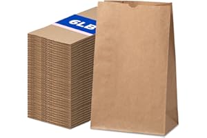 Fit Meal Prep 200 Pack 6 lb Brown Paper Lunch Bags, 11 x 6 x 3.5" Premium Kraft Paper Bags Bulk for Small Business, Recyclable Snack Sacks, Durable Grocery Bag for Food Storage, Packing