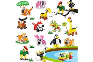 BASYTODIO 20pcs Animal Mini Building Blocks Party Favor for Kids Return Gifts For Birthday Goodie Bag Stuffer Class Prize Box Toys Small Bulk Pinata Stuffer End of School Year Gift for Student Boy Girl 4-8 8-12