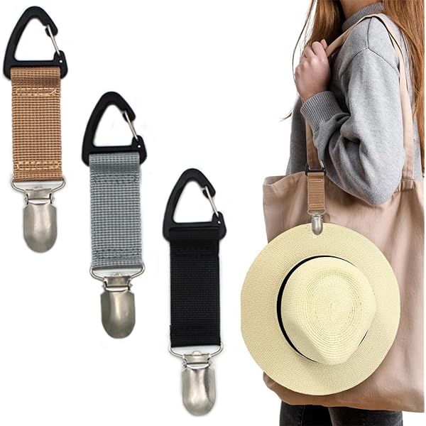 4Pcs Elastic Hat Clip for Travel, Hat Holder Hands Free Bag  display picture 1