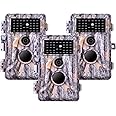 Folgtek 3-Pack Trail Cameras Game Cam 32MP Image 1296P Video with Invisible Infrared Night Vision IP66 Waterproof & Fast Trigger Time, Wide Angle Deer Cameras for Wildlife, Time Lapse Observation