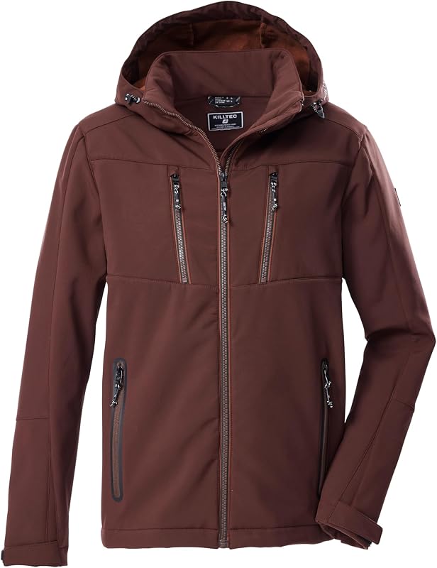 Casaco Softshell masculino com capuz com fecho KOW 79 MN SFTSHLL JCKT, mahagoni, 4XL, 43323-000