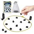 Magnetic Game Chess, Fun Table Top Multiplayer Magnet Board Game with String for Kids and Adults, Magnetic Game Chess with Stones, Magnetism Game for Family Night