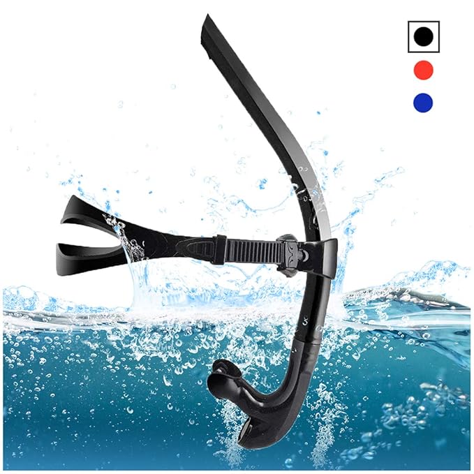 TangyueW Swim Snorkel, OneWay Purge Valve Swimmers Snorkel for Lap