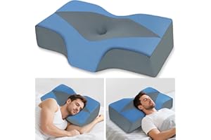 Mkicesky Orthopedic Cervical Pillow for Neck & Shoulder Pain – Cooling Memory Foam Pillow with Ergonomic Center Cradle Design
