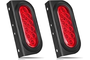 Oval Trailer Lights, Trailer Light Bracket, LIMICAR 6" inch Trailer Tail Light with flush Mount Grommets Plugs Mounting Brack