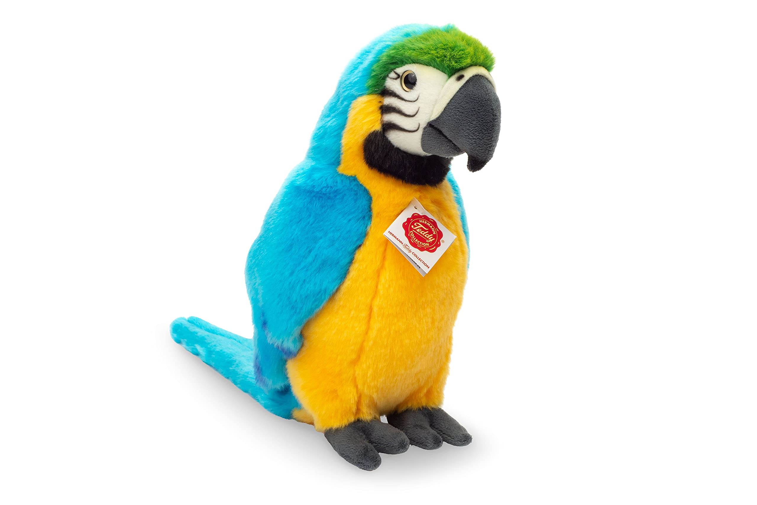 Teddy Hermann 94167 Bird Parrot Yellow-breasted Macaw 27 cm, cuddly toy with 75% recycled filling material