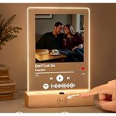 Custom Song Plaque with Built-in Music Player &amp; Motion Sensor Light, Personalized Photo Music Plaque Gift for Girlfriend Boyfriend, Anniversary Birthday Wedding Valentine's Day Gifts