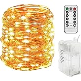Twinkle Star 300LED 99FT Copper Wire String Lights Battery Operated 8 Modes Fairy Lights with Remote Waterproof Fairy String Lights for Outdoor Christmas Lights Wedding Party Decoration Warm White