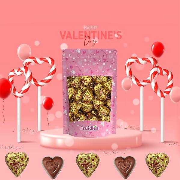 FRUIDLES VALENTINE’S MILK PEANUT BUTTER CHOCOLATE HEARTS, MILK CREAMY CHOCOLATY HEARTS, HOLIDAY TREATS, INDIVIDUALLY WRAPPED FOILS, KOSHER CERTIFIED DAIRY (HALF-POUND)