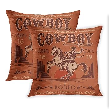 Amazon Com Lichtion Set Of 2 Throw Pillow Covers Print Western
