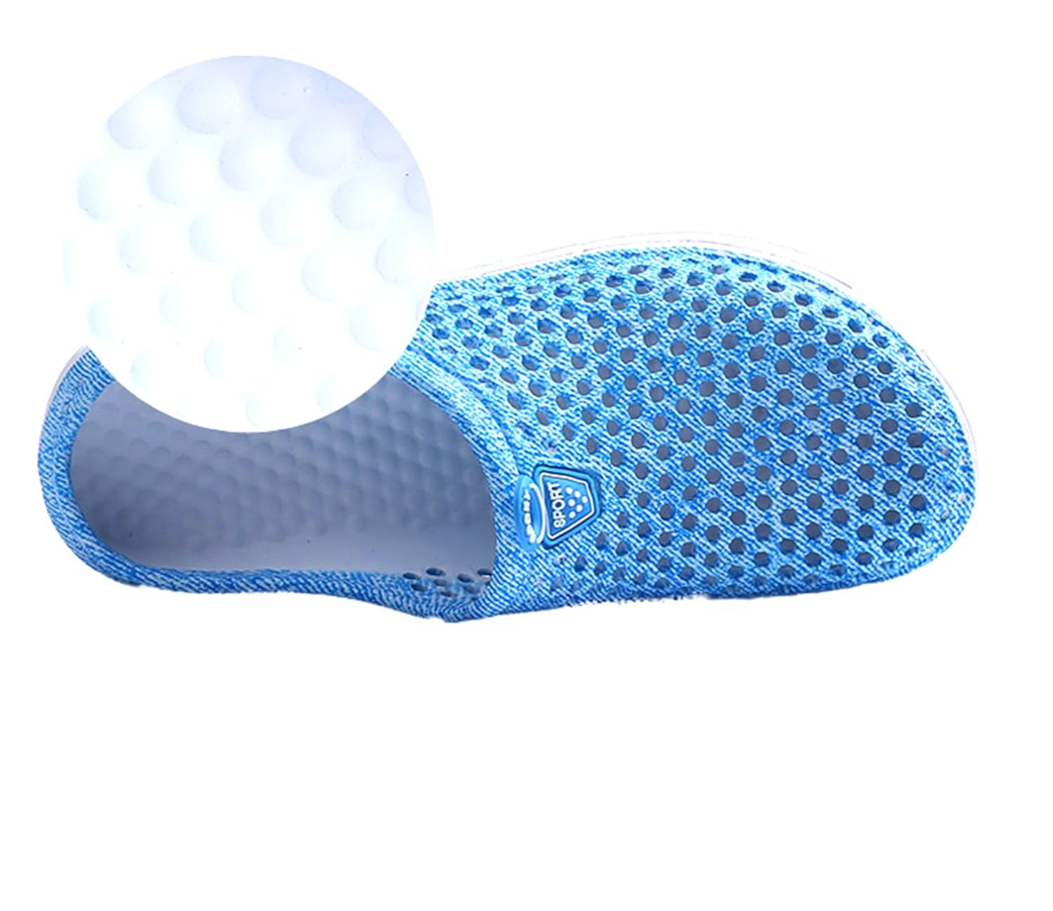 di grazia girls/women breathable clog style fashion sandals (sea blue, blue-rubber-flats-39)