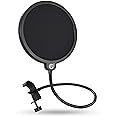 Pop Filter, EJT Upgraded Microphone Mask Shield for Blue Yeti and Other Mic, 6 Inch Dual Layered Pop Wind Screen with Enhance