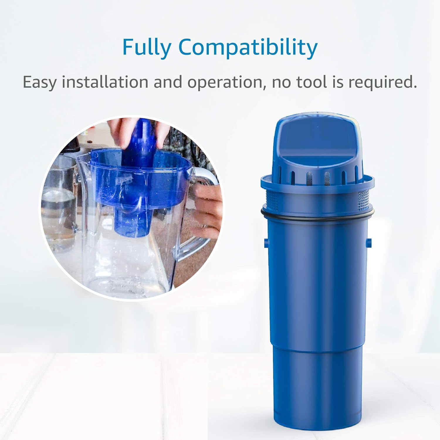 AQUACREST NSF Certified CRF-950Z Pitcher Water Filter, Compatible with Pur Pitchers and Dispensers PPT700W, CR-1100C, DS-1800Z and PPF951K, PPF900Z Water Filter (Pack of 4): Kitchen & Dining