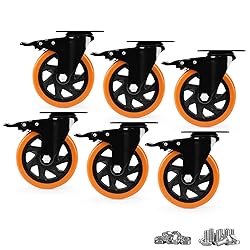 Caster Wheels, Heavy Duty 5 Inch Casters Set of