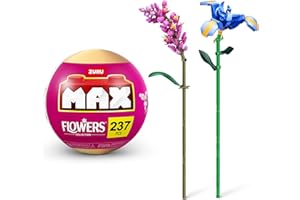 MAX BUILD MORE MAX Premium Flowers Building Bricks Collection (up to 243 Pieces, 2 Flowers per Capsule, 10 to Collect). (Iris and Persicaria, 1 Capsule)