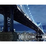 New York City Skyline and Manhattan Bridge at Night 504 Piece Jigsaw Puzzle 16" X 20"