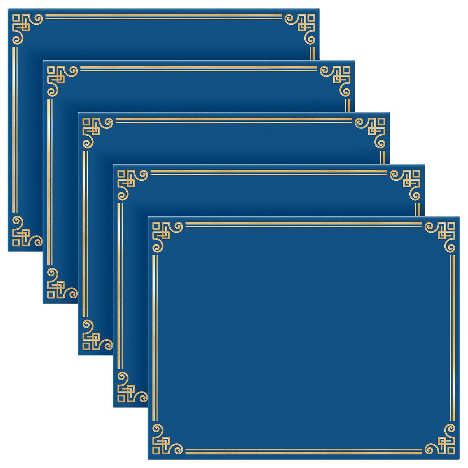 S&O Certificate Holders for Award Certificates. 25x Set Professional Certificate Sleeves for 8.5x11 Document. Citizenship and Marriage Recognition Folders, Gold Border Graduation Diploma Holder