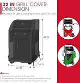 Unicook 32 inch BBQ Grill Cover Waterproof Windproof UV Resistant view 2