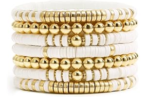 Elegance 11 designs Heishi Beaded Bracelets For Women Polymer Clay Colorful Surfer Stackable Beads Boho Bracelet Summer Beach Jewelry Set