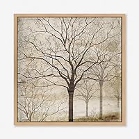 Framed Canvas Wall Art Abstract Trees Canvas Prints Home Artwork Decoration for Living Room,Bedroom - 16x16 inches