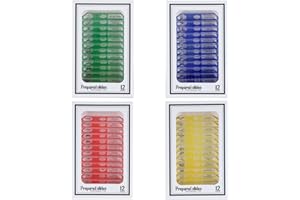 HUAREW 48 PCS Prepared Microscope Slides Set Insects Animals Flowers Plants Plastic Sample Specimens for Students Education