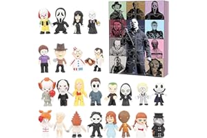 LUXEONE Halloween Advent Calendar 2024, 24 Day Halloween Countdown Calendar, Contains 24 Gifts Dolls, Nightmare Before Christmas Advent Calendar, Scary Halloween Doll Collectible Horror Figures Gift (Gray)