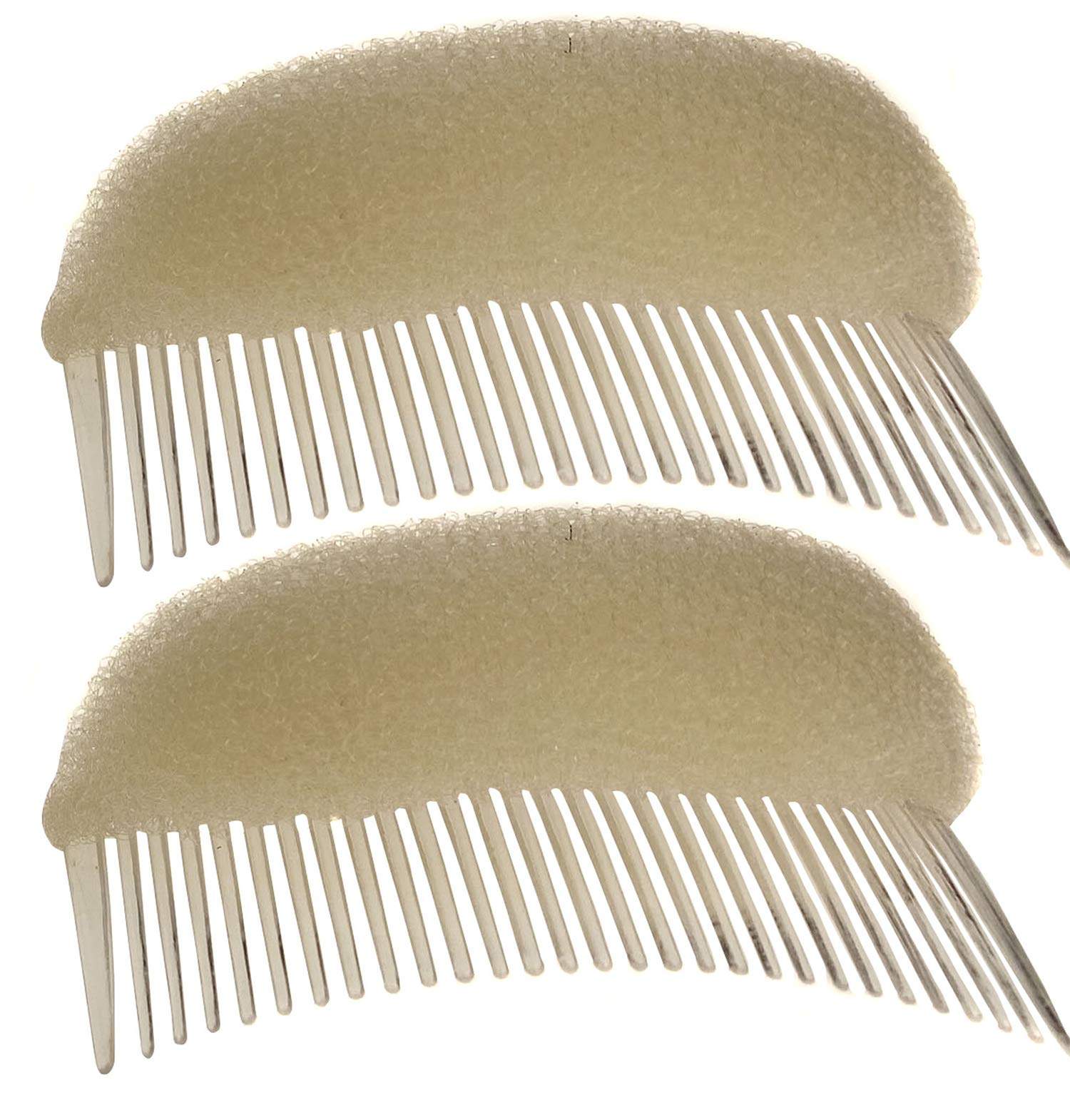 2PCS Long 3.3inch Hair Volume Comb - Sponge Foam Bump Insert Base Styling Accessories for Beehive Do Styling Tool (Beige)