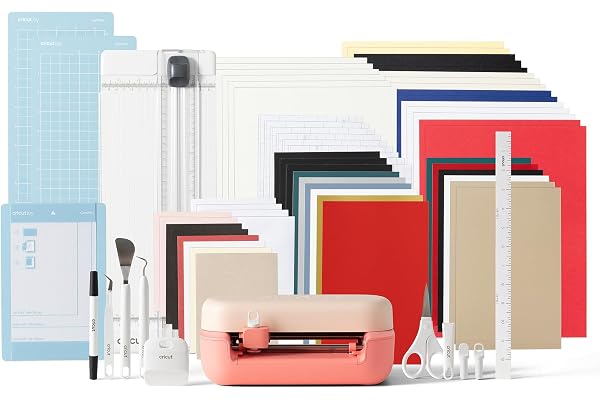 Cricut Joy™ 2 Deluxe Bundle, Coral - Ultra-Compact Cutting Machine - Perfect for Making Cards, Stickers, Labels, Decals, & More - Portable - Includes Enough Supplies for Up to 55 Projects