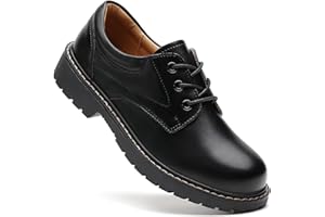 IUY Oxford Shoes for Women Black Womens Oxford Patent Leather Platform Women's Oxfords Comfortable Dressy Non Slip Lace Up Chunky Casual Work Business Dress Office Oxfords Shoes