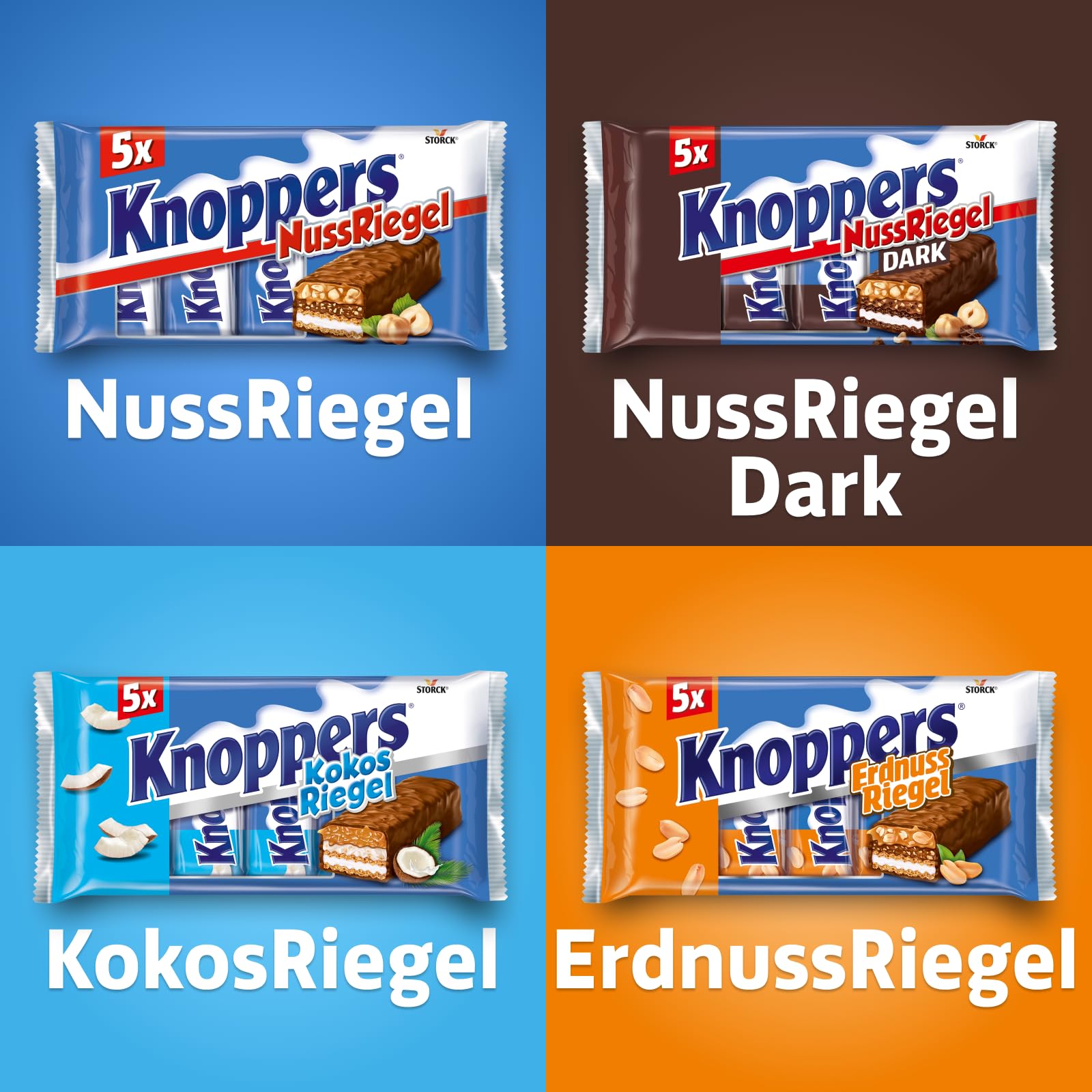 Knoppers ErdnussRiegel – 1 x 200 g (5 Riegel) – Schokoriegel mit Milch- und Erdnusscreme, gehackten salzigen Erdnüssen, Karamell und Vollmilchschokolade 7