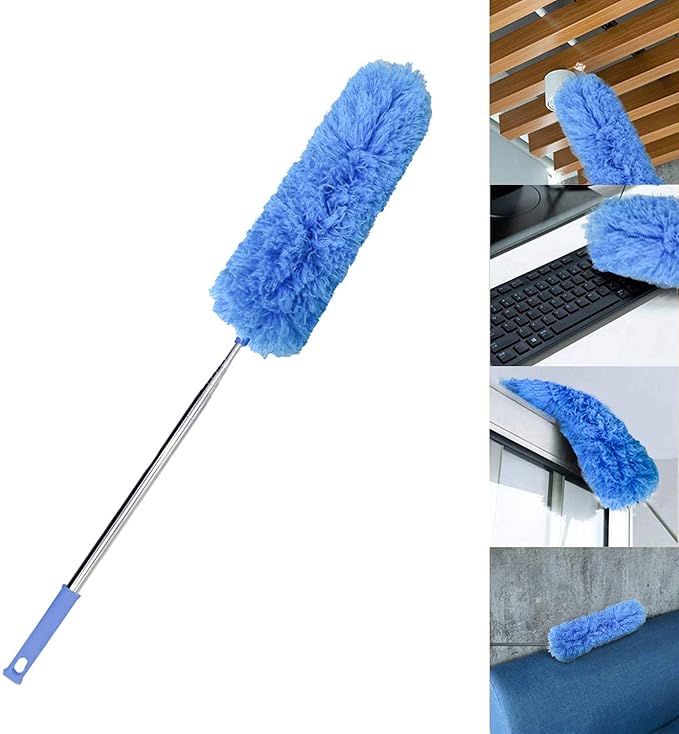Microfiber Duster with Extension Pole with Bendable Head Telescoping