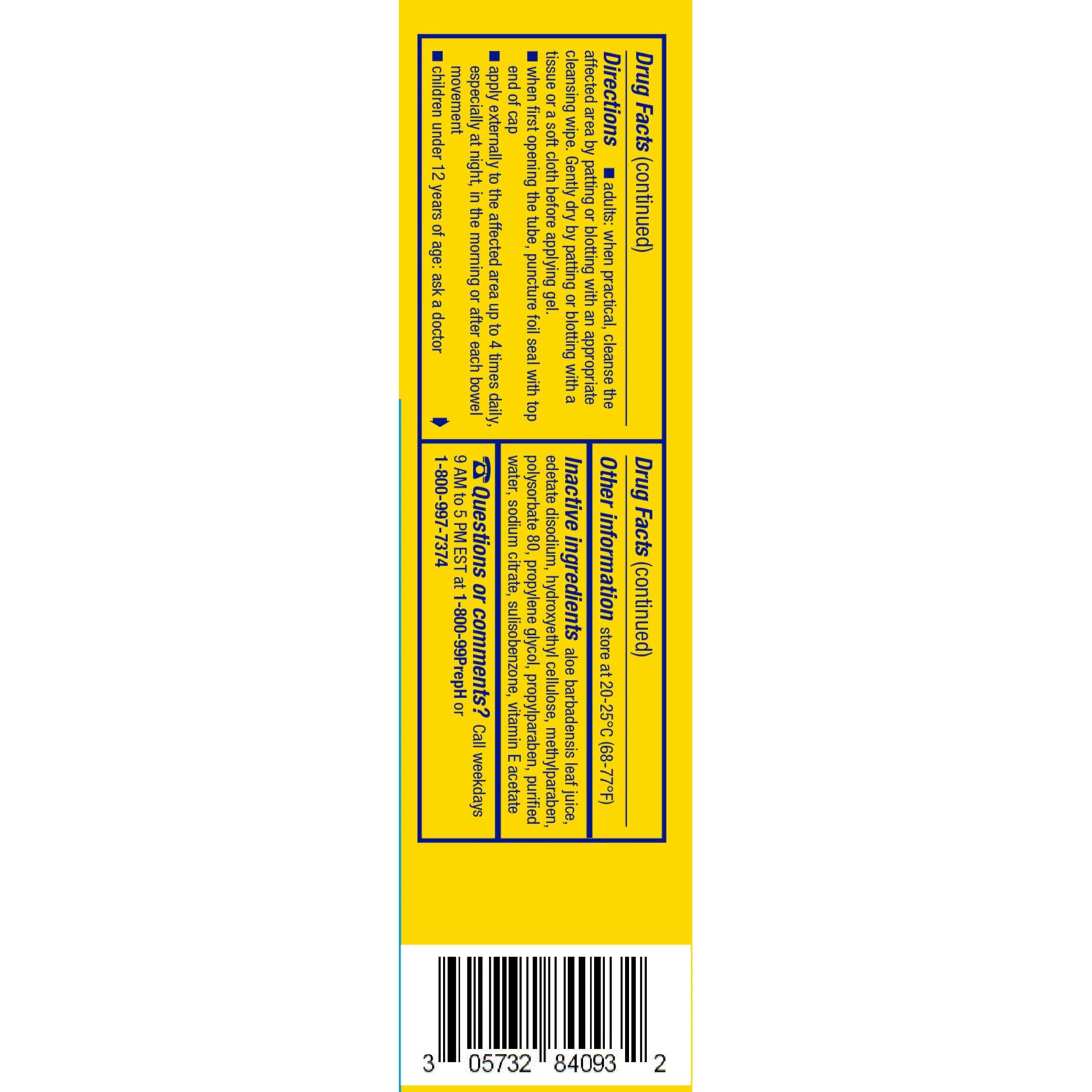 Preparation H Hemorrhoid Cooling Gel with Aloe for Fast Discomfort Relief - 0.9 Oz Tube