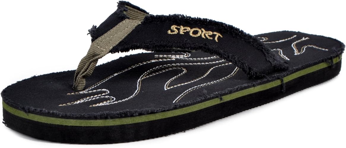 mens canvas flip flops