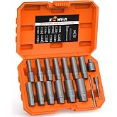 16PCS 3/8" Drive Deep Bolt Socket Extractor Set, Bolt Nut Remover Set | Stripped Slim Easy Out Tools For Removing Broken, Damaged, Frozen, Rusted, Rounded-Off Bolts, Crews, Nuts, Stud