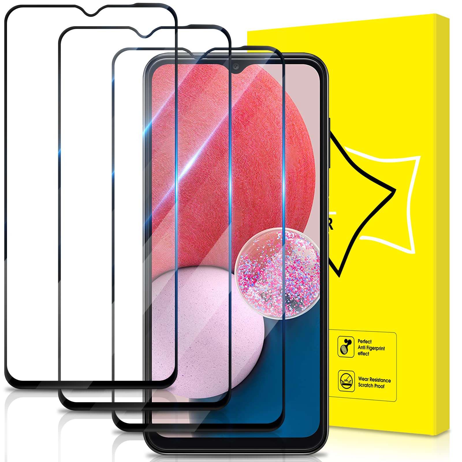 GiiYoon-3 PACK Screen Protector for Samsung Galaxy A13 4G/5G/A12/A02/A03/A03S/M12/M02/A32 5G Tempered Glass [HD Full Coverage] [Easy Installation] [Scratch Resistant] [9H Hardness]