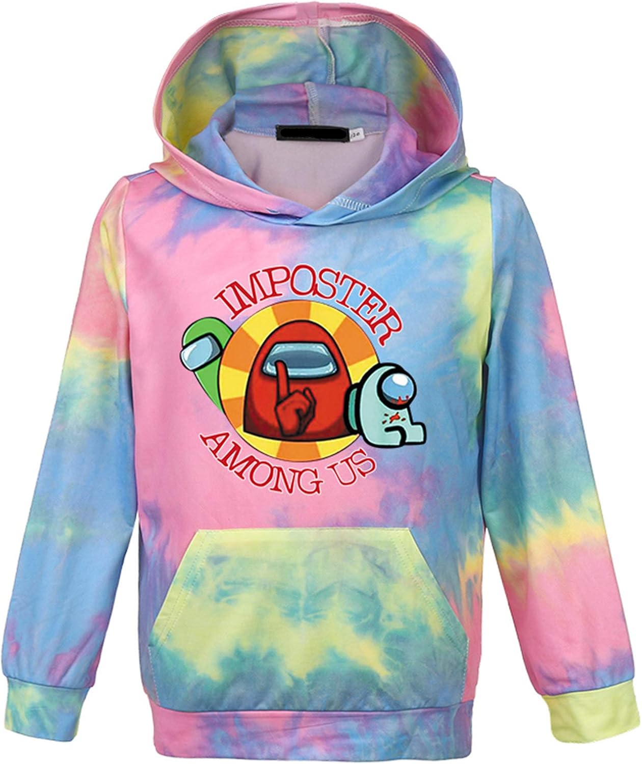 918coshiert Kids' Among Us Hoodie Tie-Dye Friends Game Sweatshirt